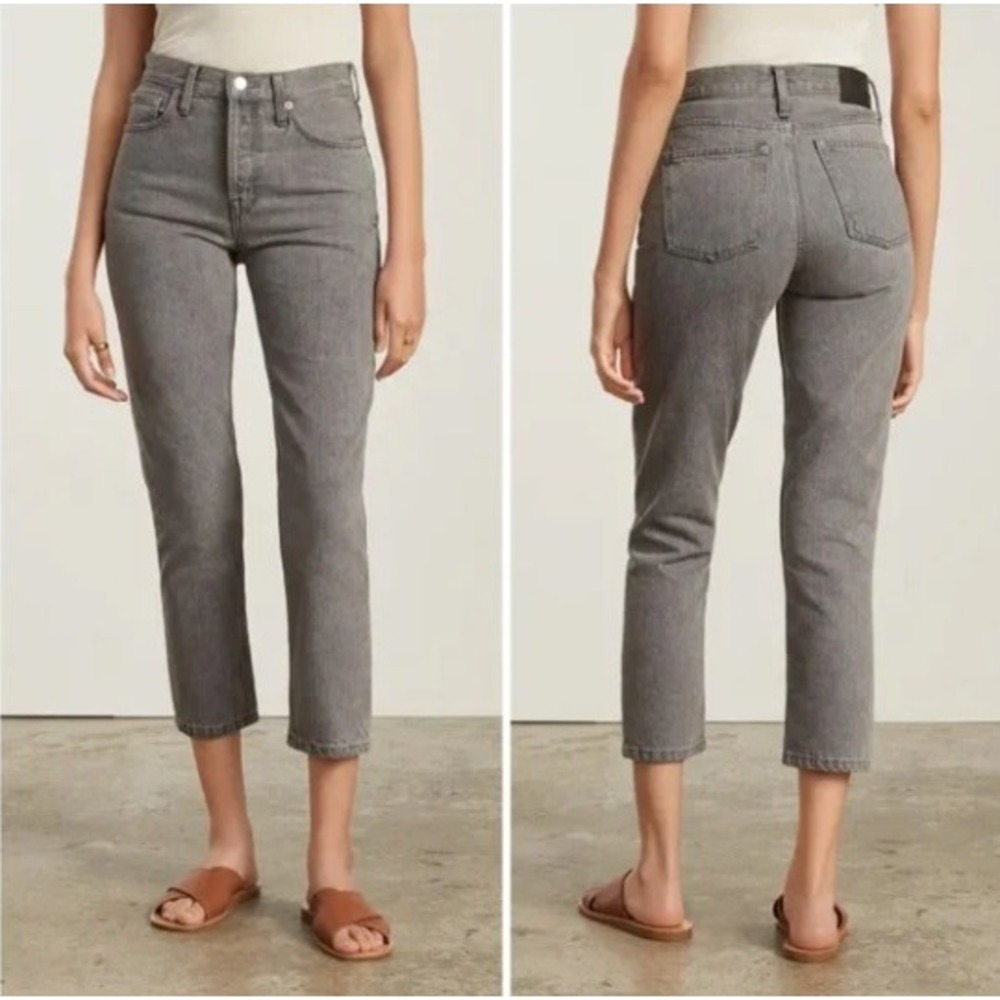 Everlane‎ The 90s Cheeky Jean Grey Organic Cotton High Rise Crop Denim 28